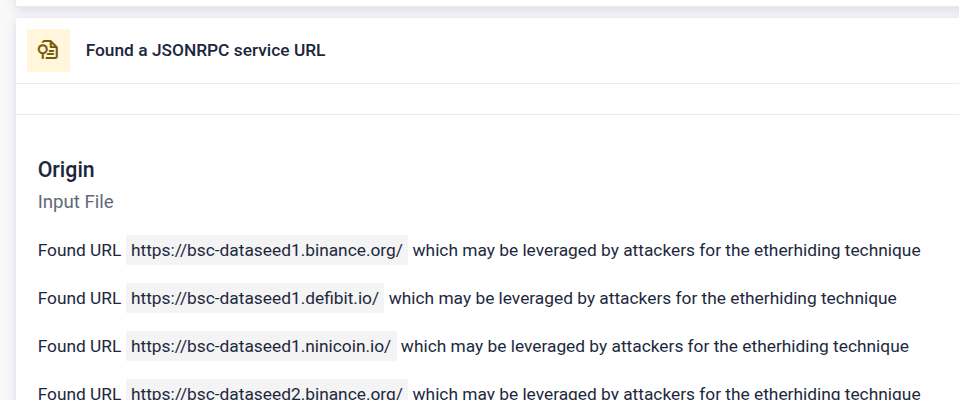Threat indicator U023 detection in filescan.io