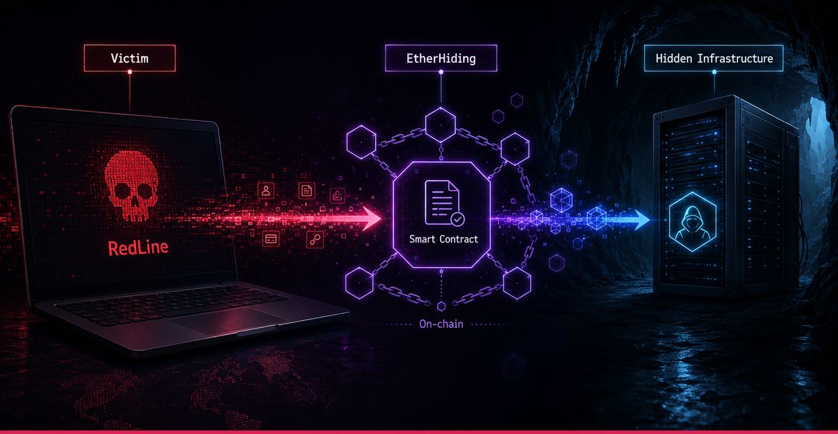 RedLine and EtherHiding on-chain C2 resolution